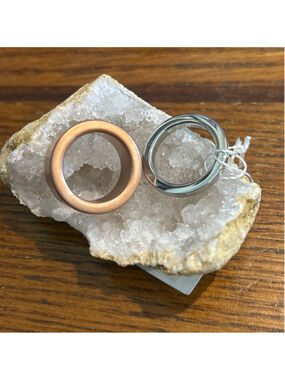 Women's Calvin Klein satisfaction rings in ion plated rose gold & stainless 5.5